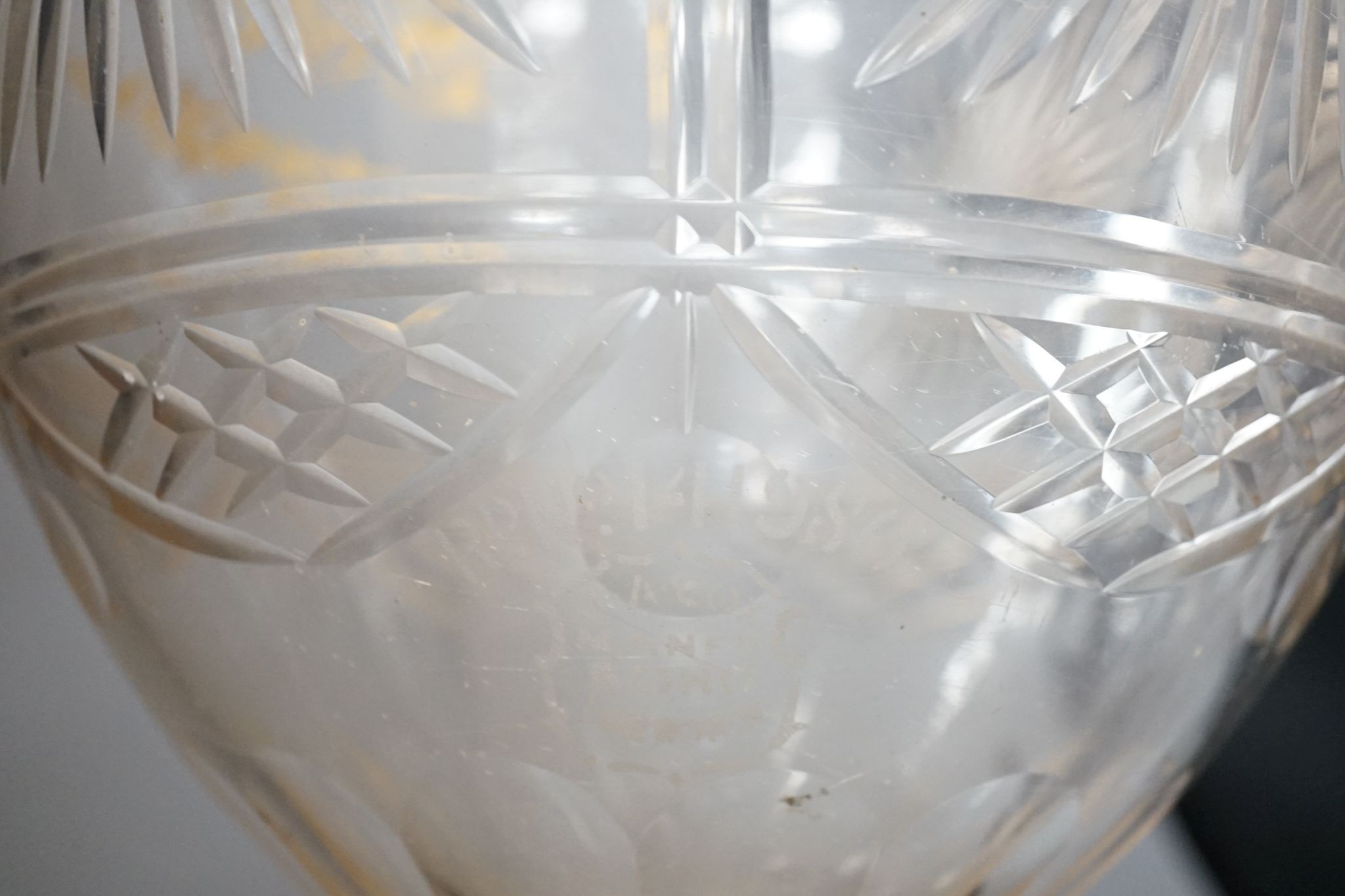 A large cut glass 